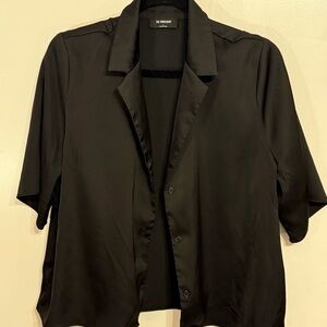 The Workshop Black Short Sleeve Button Down | large